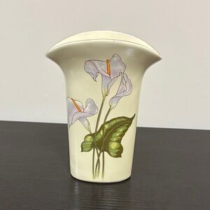 Vintage Floral Ceramic Vase with Calla Lily Design